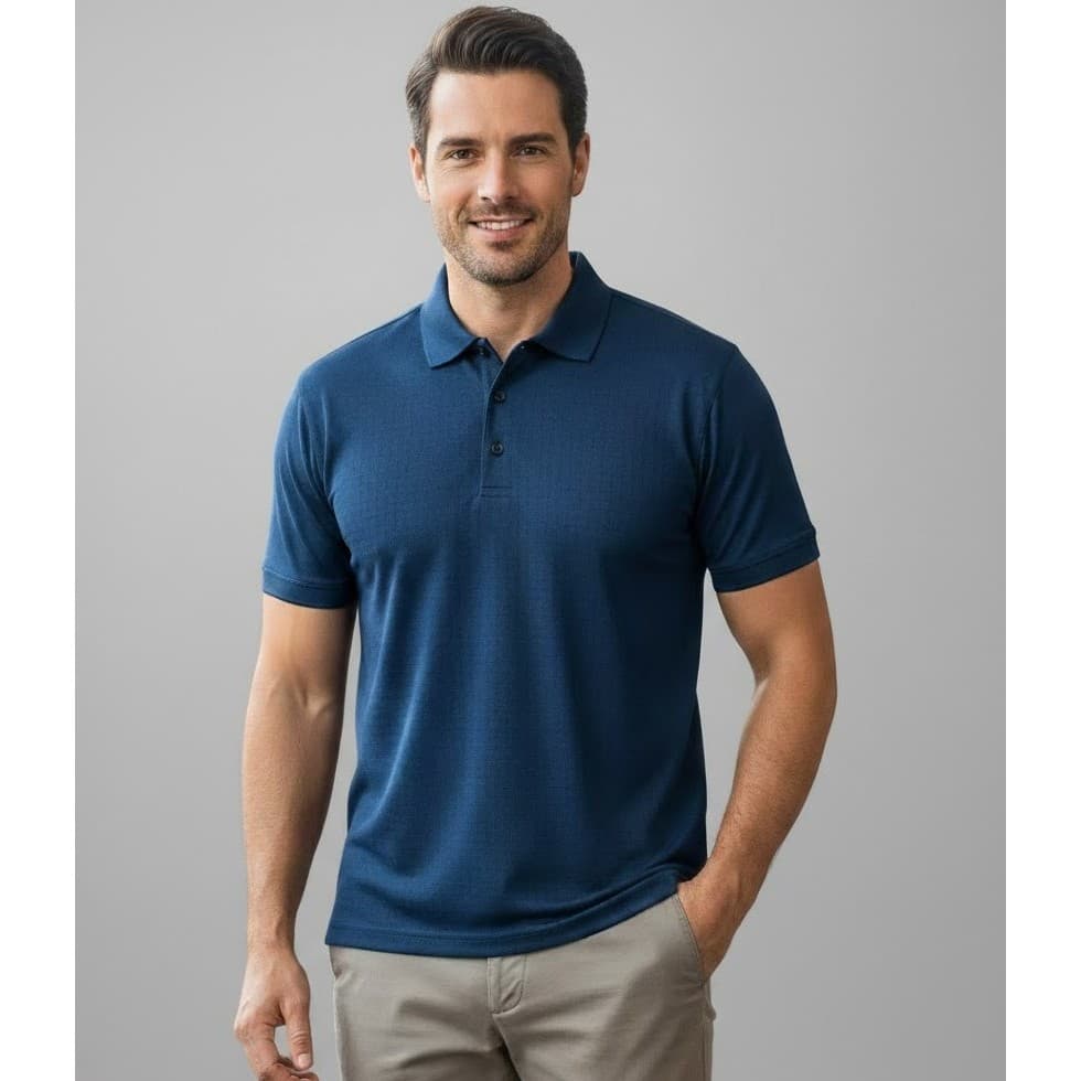 Camisa Masculina Gola Polo Texturizada 3D Gelada Verão com Elastano