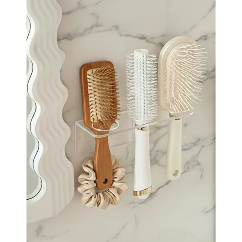 Suporte Escova de Cabelo Acrílico Cristal Utilidades Organizadores Quarto Penteadeira Guarda Roupa