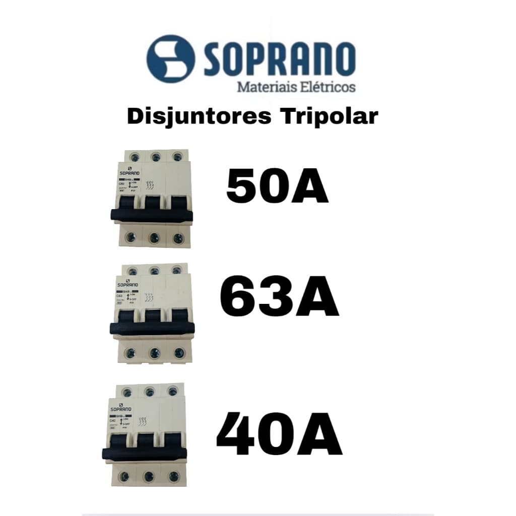 Disjuntores Tripolares Soprano Modelo DIN