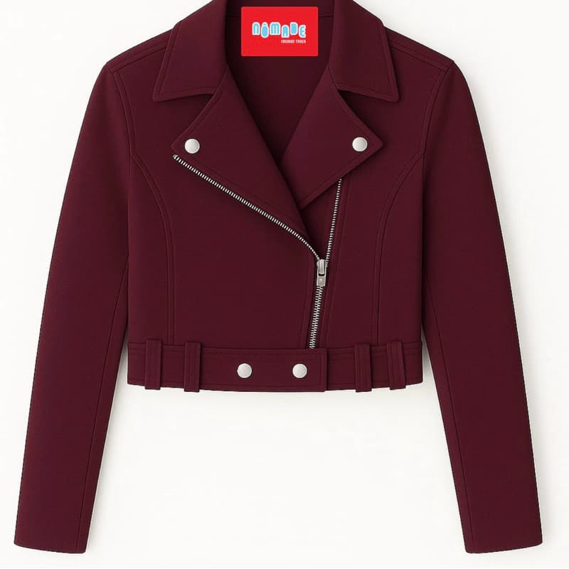 Jaqueta Premium Em Suede Com Zíper E Botões Marsala