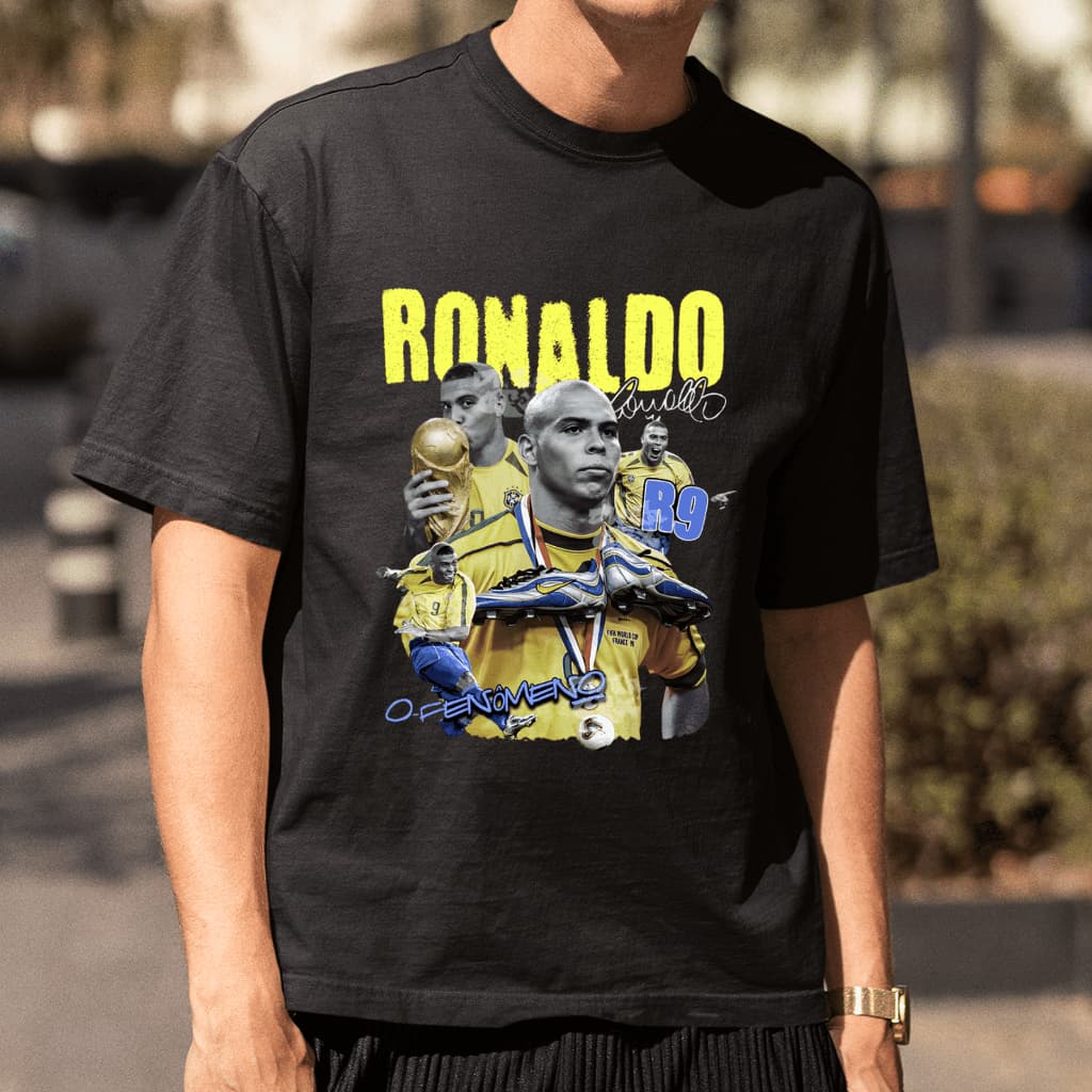 Camiseta Oversized Ronaldo O Fenomeno 100% Algodão Premium
