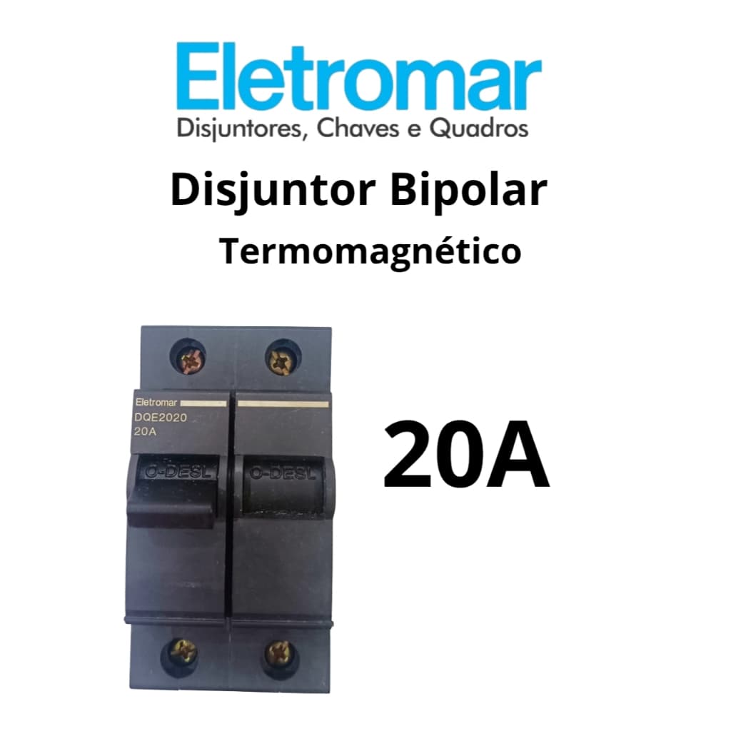Disjuntor Bipolar Eletromagnética 20A