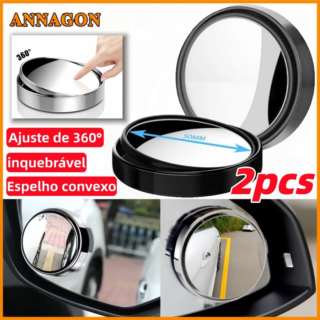 Kit 2 Espelhos Retrovisores Ajustáveis Antipontos Cegos -  Segurança Total 360°
