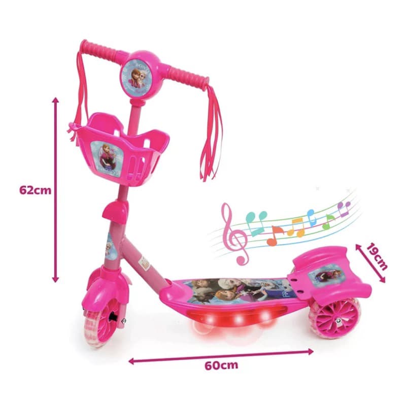 Patinete Barbie Infantil Meninas Lançamento Musical e Luzes 3 Rodas Com Cesta Promoção