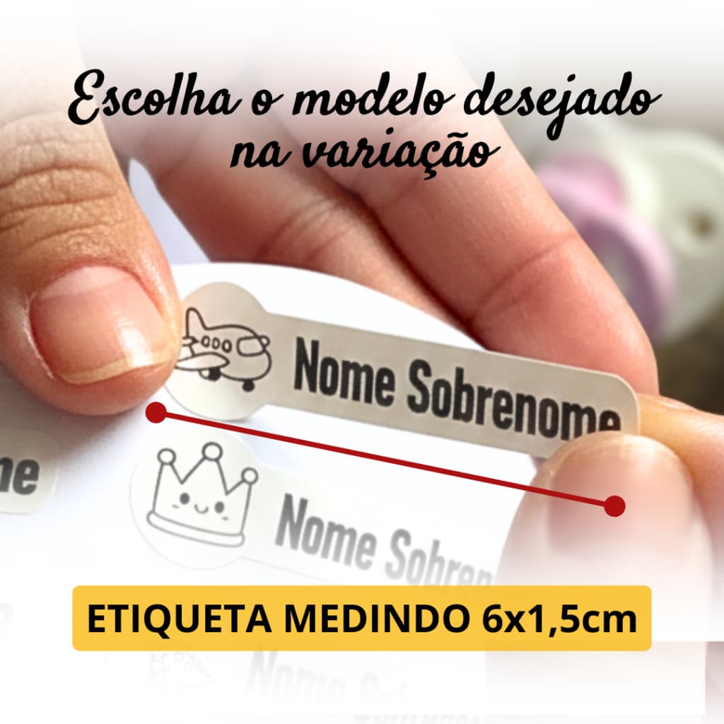 ETIQUETA INFANTIL TERMOCOLANTE CABE NOME E SÉRIE PARA ROUPA ESCOLAR CRECHE ESCOLA 60x15mm