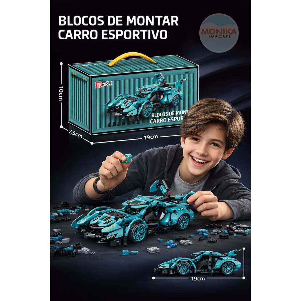 Blocos de Montar Carro Esportivo Lamborghini V12 – 318 Peças Colecionável- Brinquedo Montagem Para Adultos & Crianças