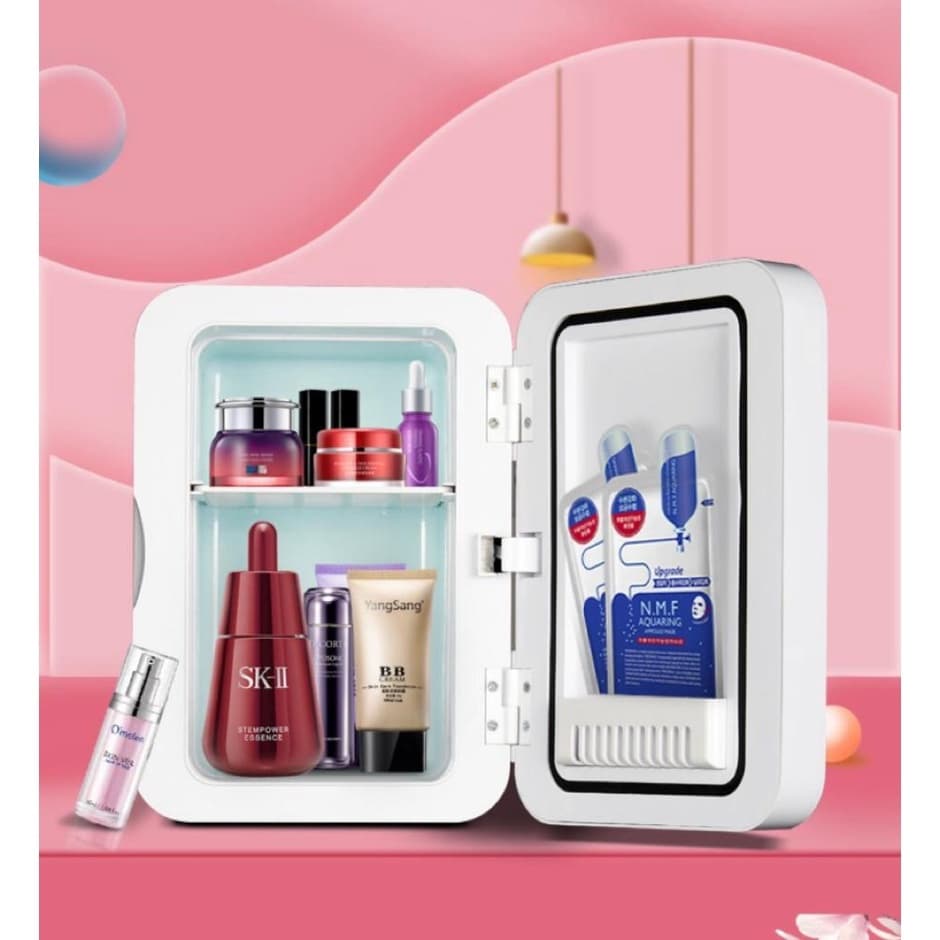 Mini Geladeira Skincare  Branca ou Rosa -5 Litros - Bivolt FAN&CO