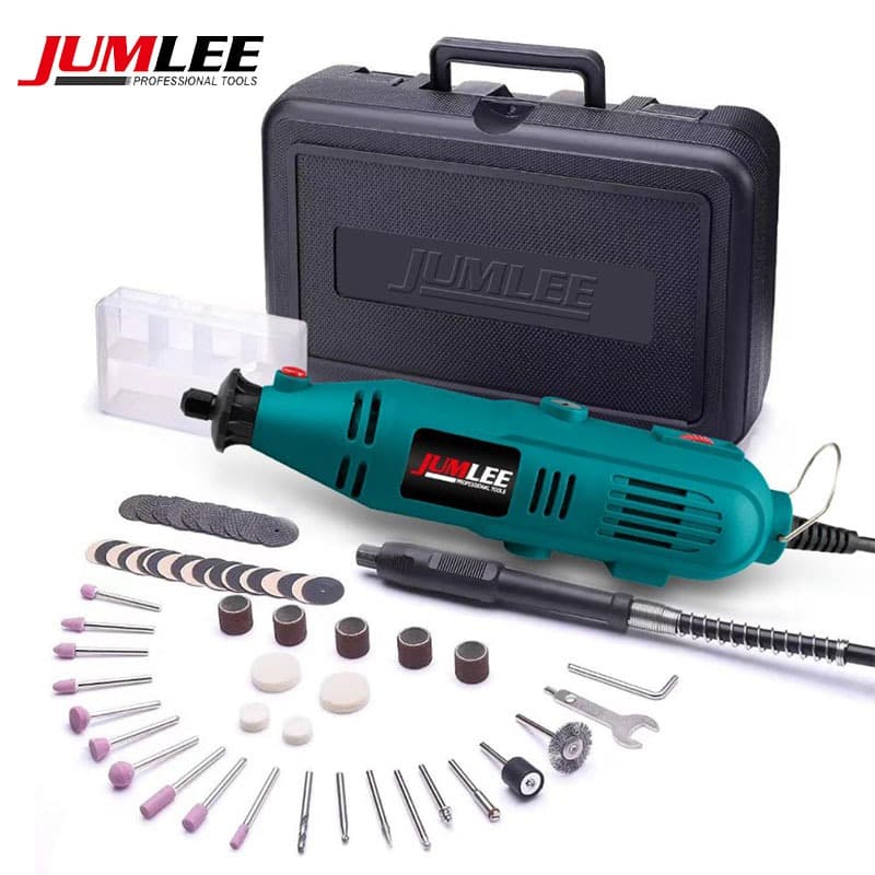 Micro Retífica Profissional JUMLEE Com Eixo Flexível Maleta com 60 Peças 110V/220V 32000r/min