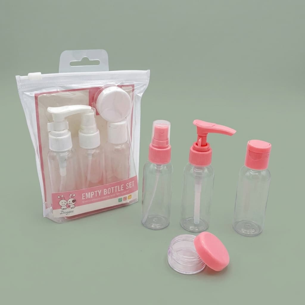 Kit Viagem 4 Frascos Portátil Antivazamento Para Shampoo Creme Cosméticos Com Necessaire Transparente Aprovado Avião