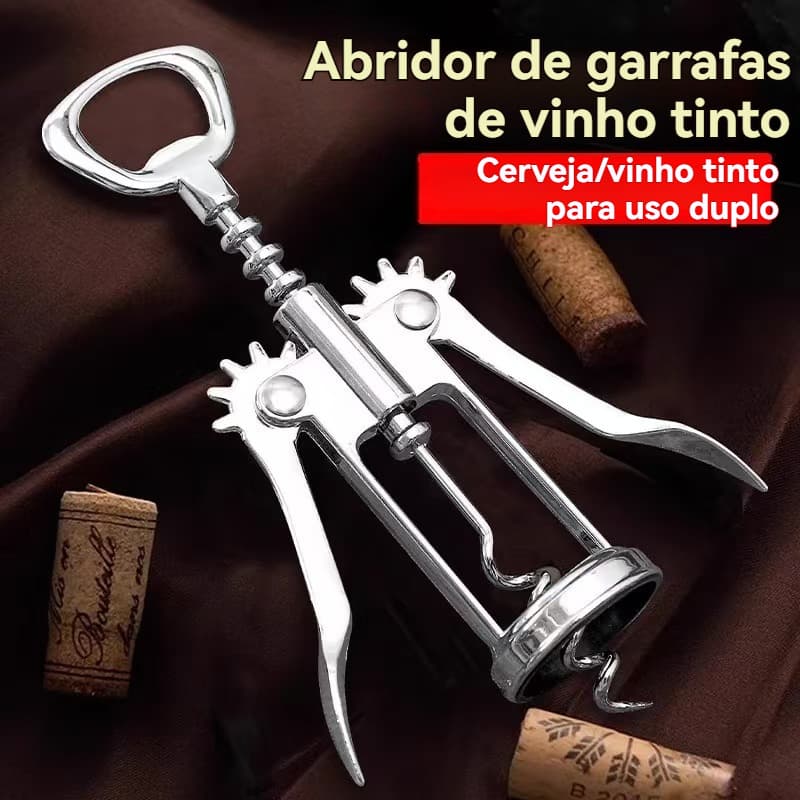 Saca-Rolhas Tipo Borboleta para Vinho – Abridor de Garrafas Multiuso