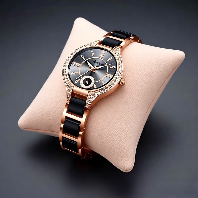 Relógio Feminino Sunlifex 8010 Quartzo à Prova D'água em Aço Inoxidável Mostrador Redondo Minimalista Urbano Sofisticado