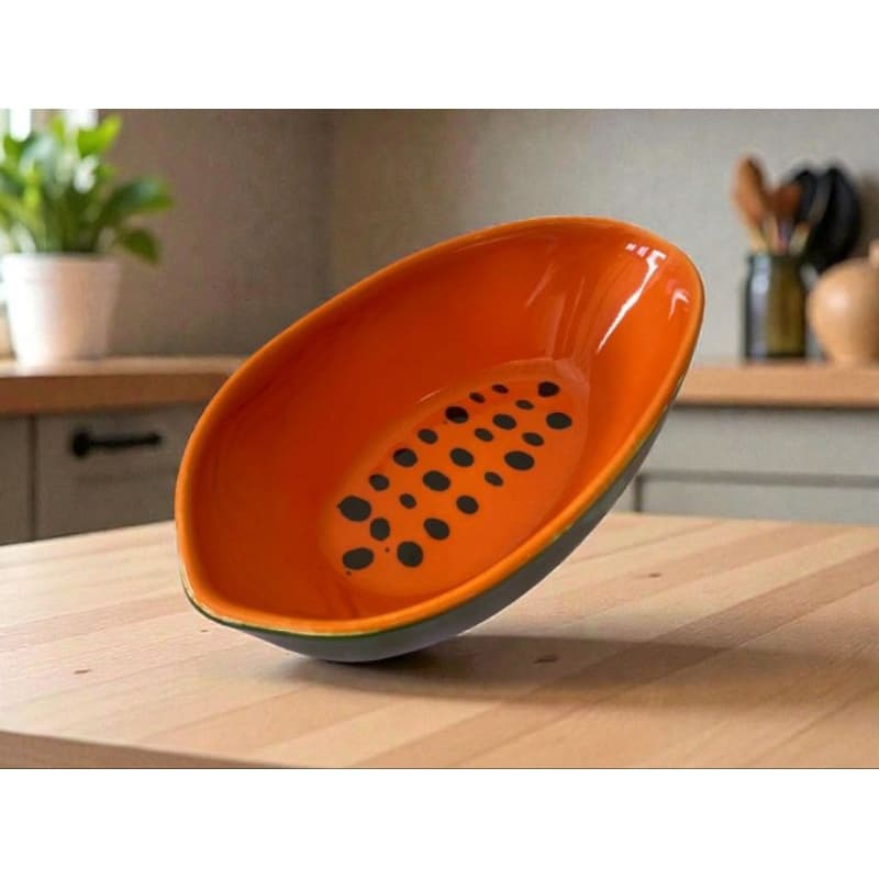 Bowl Tigela Grande Mamão Papaia 300 Ml Cerâmica Esmaltada Para Sobremesa Frutas Mesa Posta Sorvete Decoração