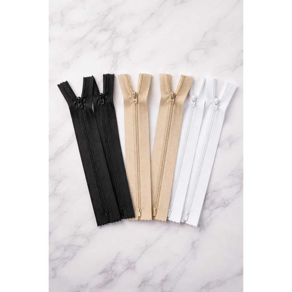 Kit 6 Zíper Invisível 50cm | 2 de Cada Cor  | Circulo 1-50cm