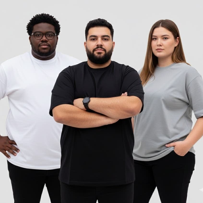 Kit 3 Camisetas Básicas Plus Size Masculina 100% Algodão Lisa Gola Redonda Confortável Casual Grande