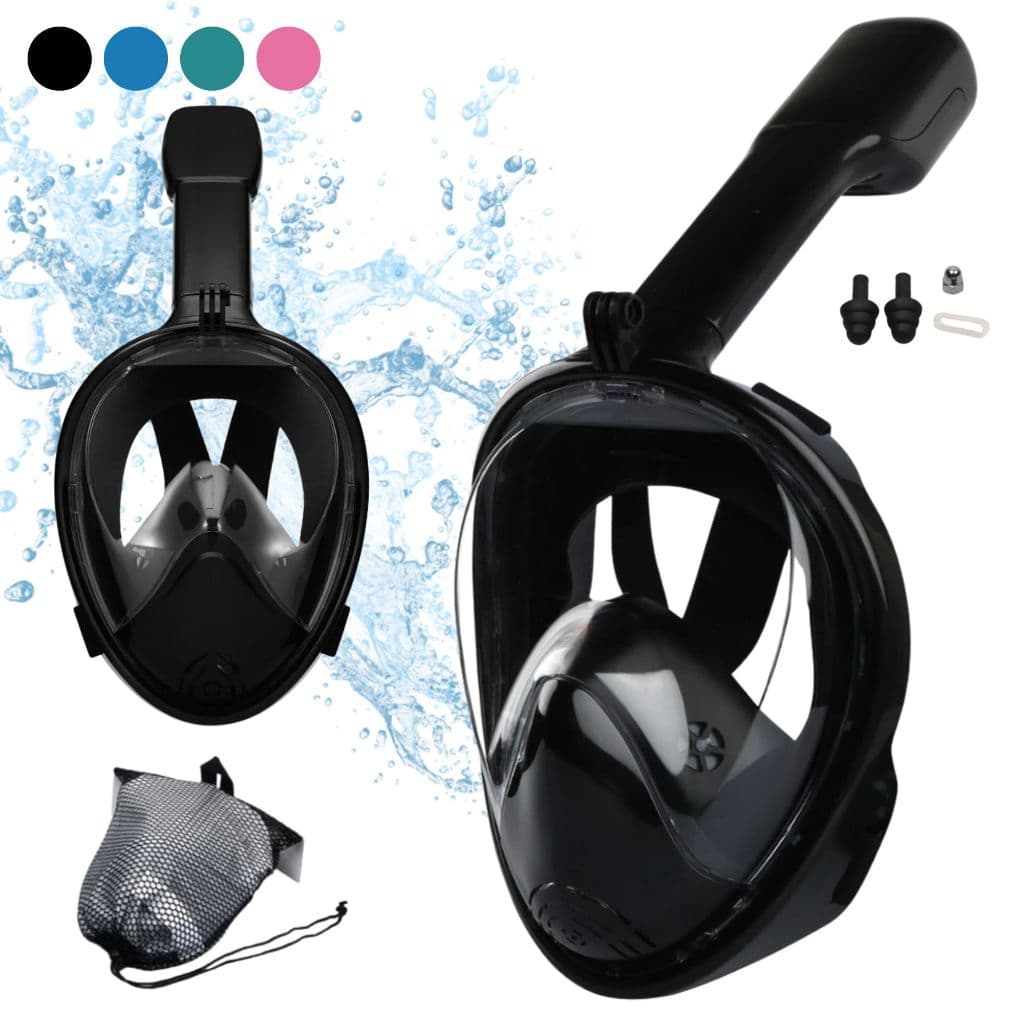Máscara de Mergulho Full Face Respirável Snorkel Adulto ou Infantil Ajustável Suporte Câmera Rosa
