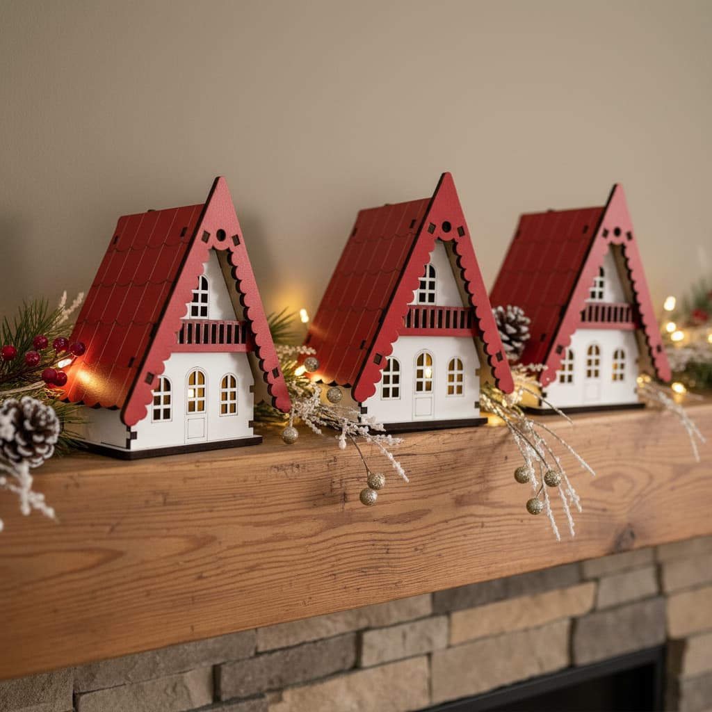 3 Mini Casinha Decoraçao Enfeite Suculentas enfeites de natal e decoração presépio de natal grande