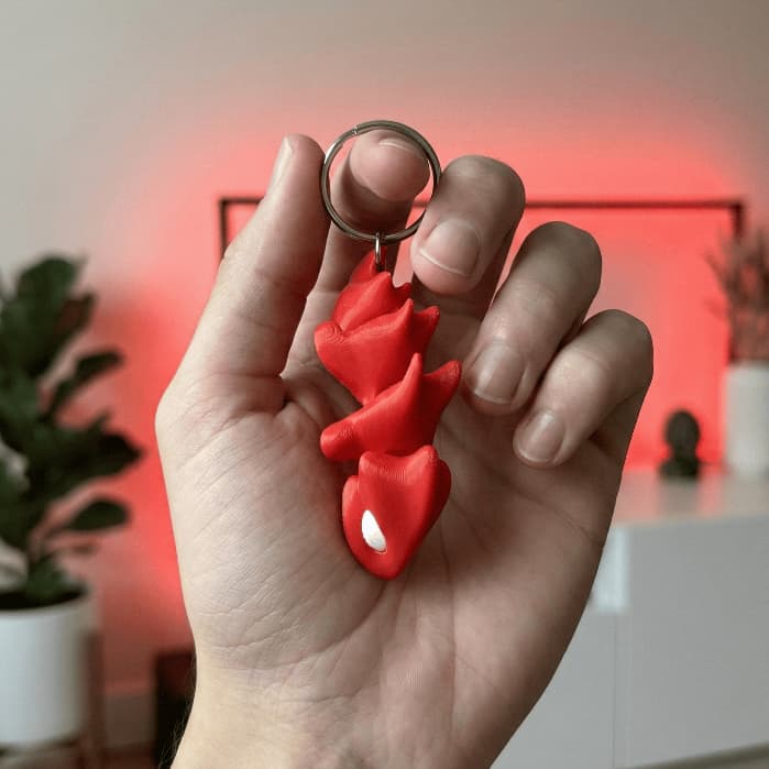 Chaveiro Dragão Articulado Vermelho Impressão 3D