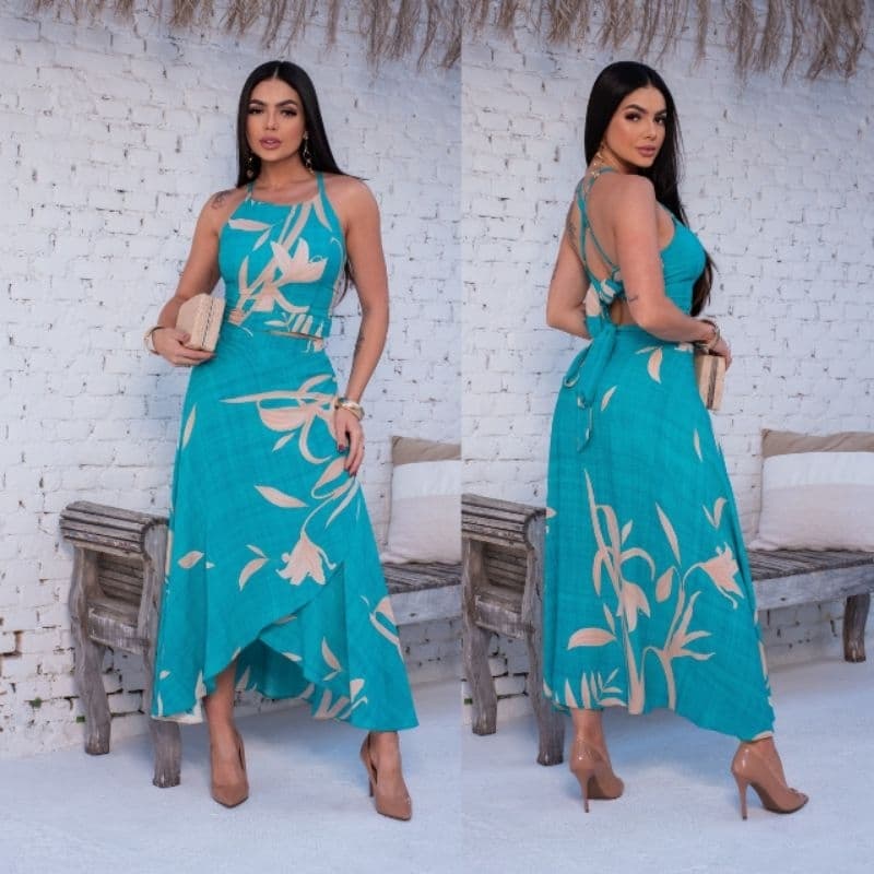 Conjunto Saia Envelope e Cropped Social, Conjunto Feminino Elegante Estampado - Tecido VISCOLINHO