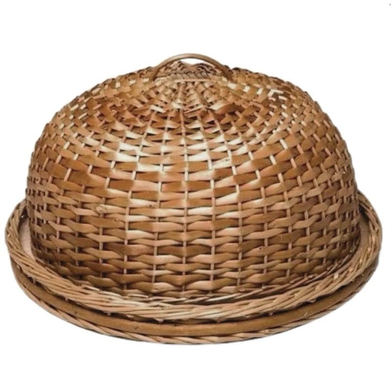 Boleira em fibra natural porta bolo mesa posta