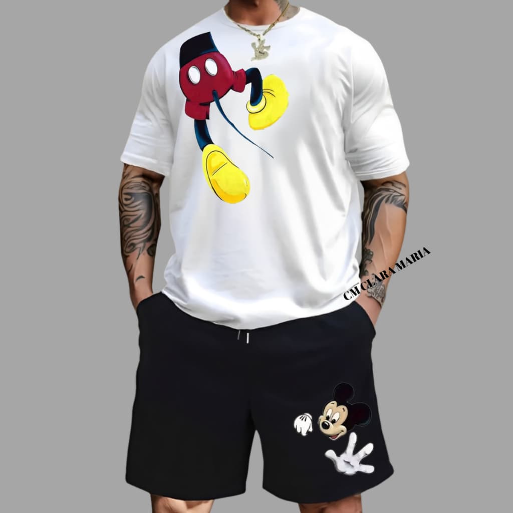 Conjunto MCKEY  Lançamento Básico Confortavel Masculino Bermuda Tactel Camiseta Algodão