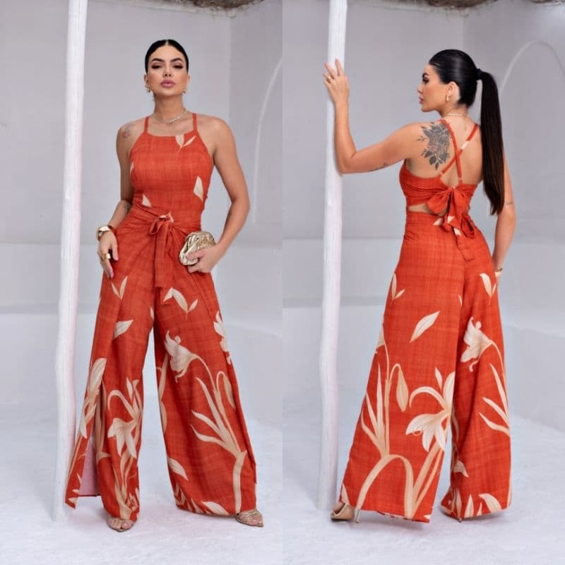 MACACÃO FEMININO ENVELOPE ( transpassado ) Moda Feminina Social - Tecido Viscolinho & Microfibra