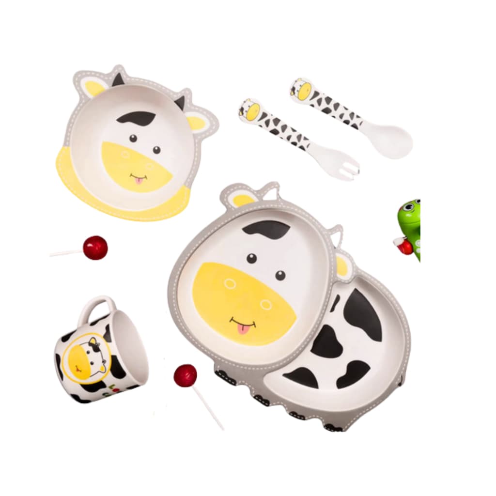 Kit Infantil Prato Talher Copo Bebe 6 Peças e escova dente