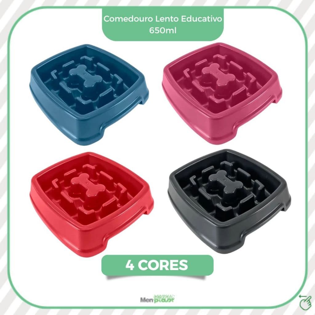 Pote De Ração Comedouro Lento Educativo Interativo 650ml