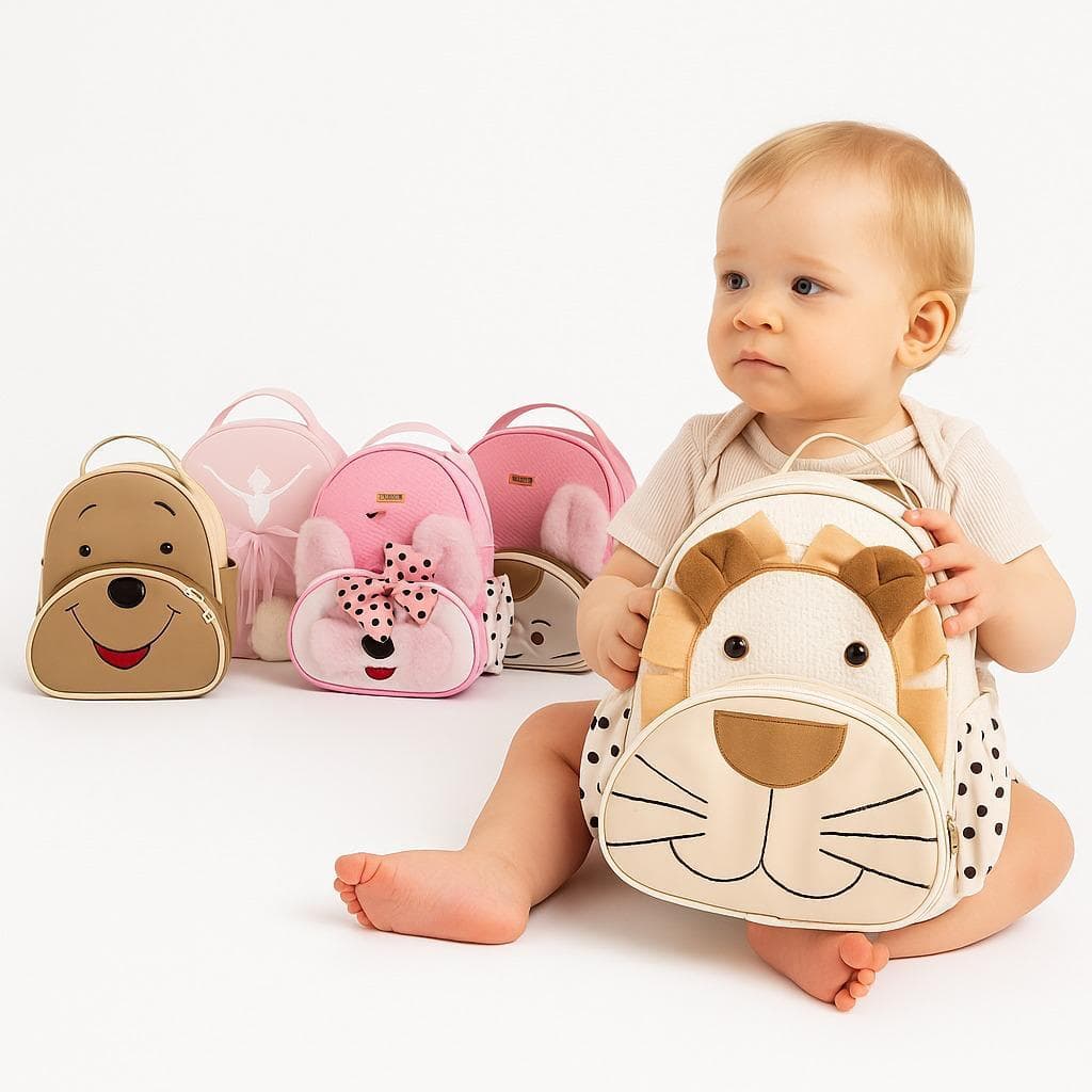 Mochila Infantil de Costas Bichinho Estampado 3D Escolar G Menino e Menina