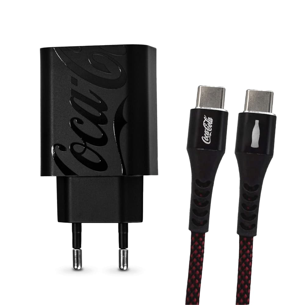 Kit de Carregamento Turbo USB-C 30W Preto | Coca-Cola