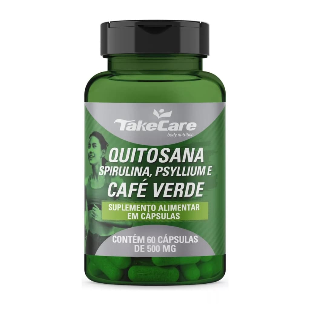 Mix 4 Em 1 Quitosana + Spirulina + Psyllium + Café Verde 60 Caps Take Care