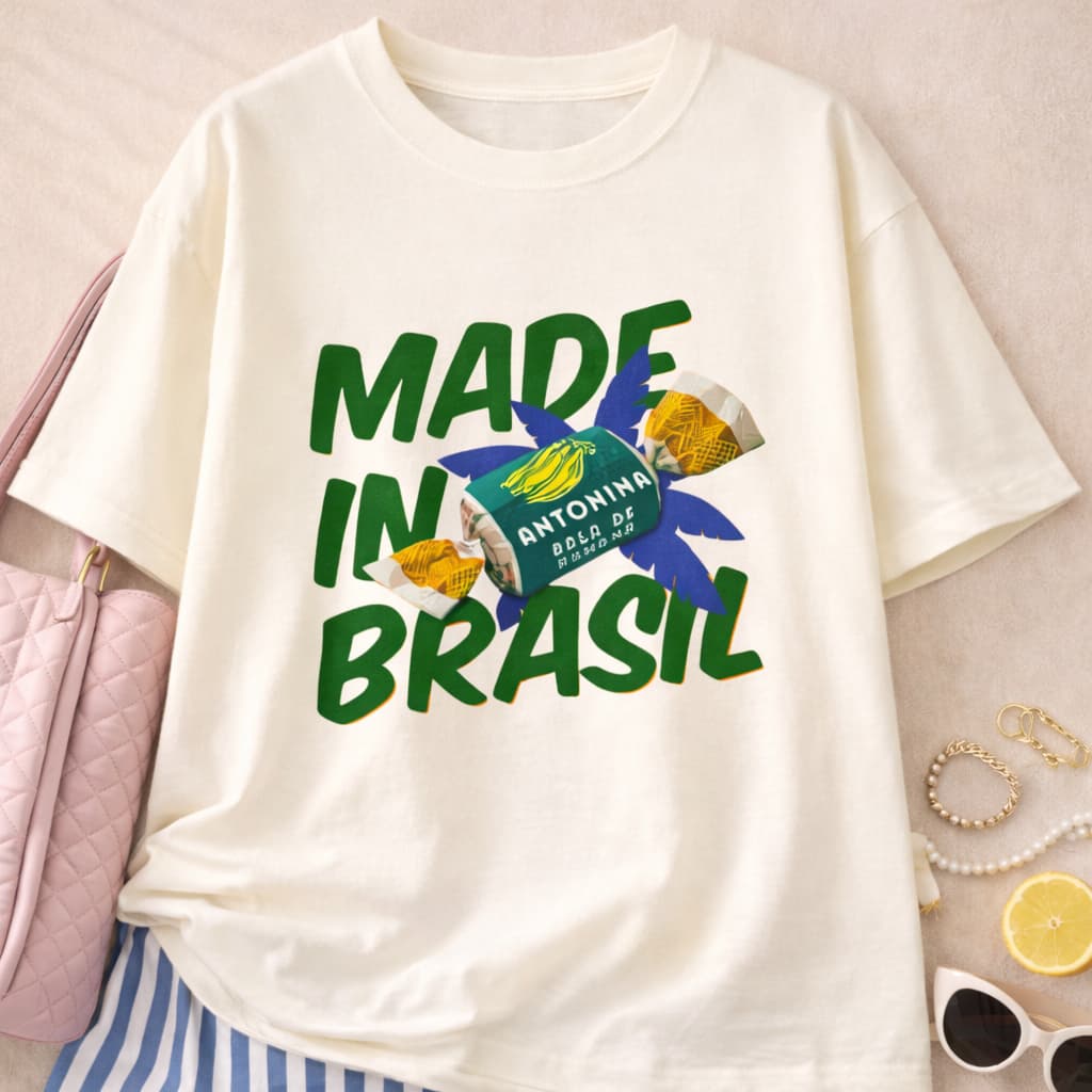 Camiseta Feminina Oversized Verão Tropical Made In Brasil Brasilidades 100% Algodão Praia