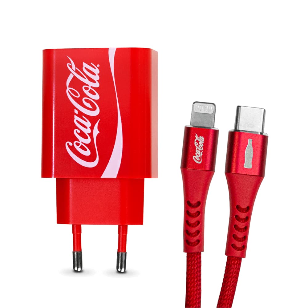 Kit de Carregamento Turbo MFi 20W Vermelho | Coca-Cola