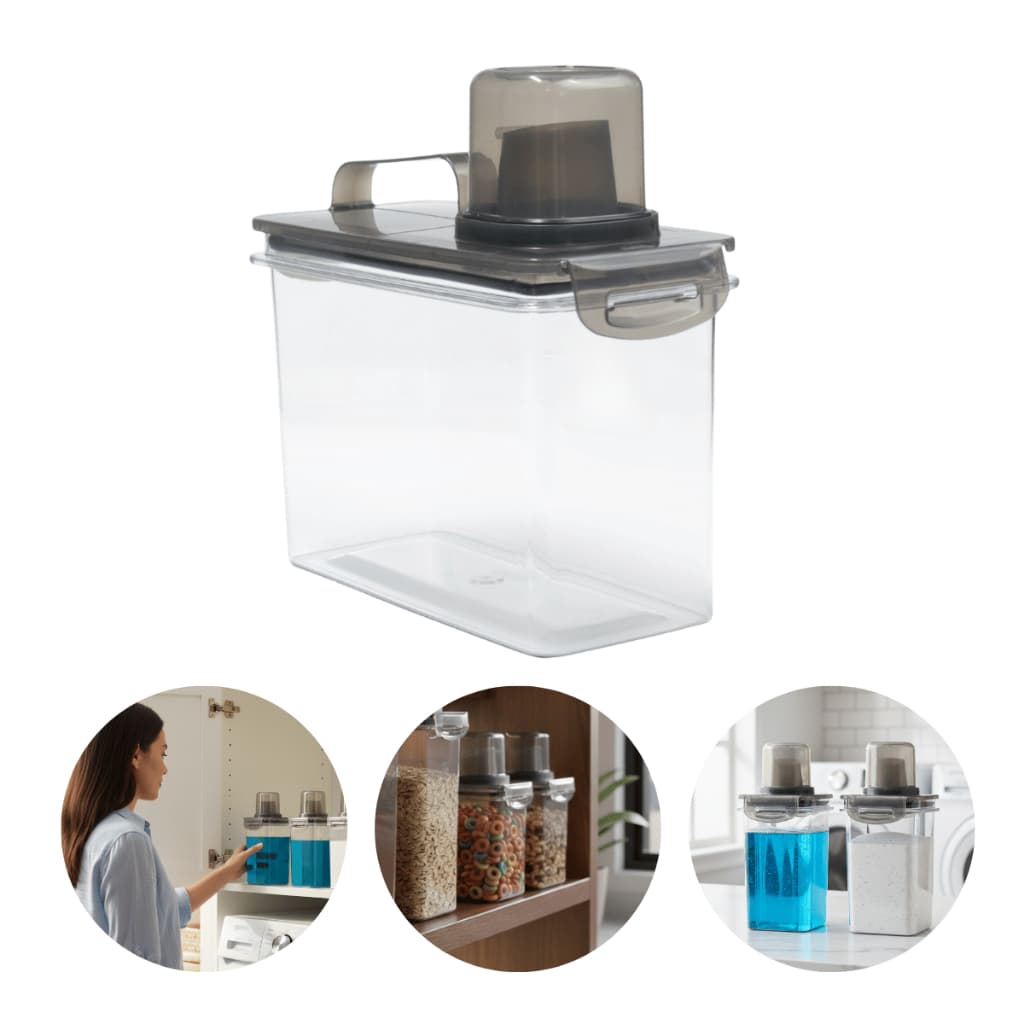 Pote Dispenser Hermético 1,9L para Lavanderia Sabão Amaciante Cozinha Condimentos com Bico Dosador