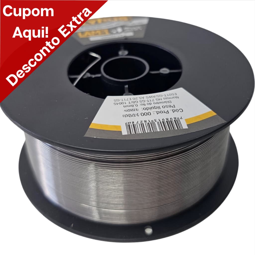 Rolo Arame de Solda MIG E71T-GS sem Gás 0,8mm 1Kg LYNUS-LAM1