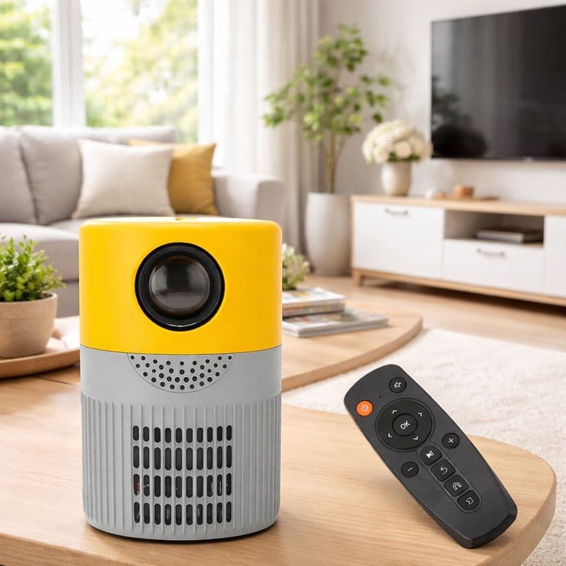 Mini Projetor T400 Portátil 1080P 3000 Lumens HDMI USB Som Integrado Cinema Outdoor