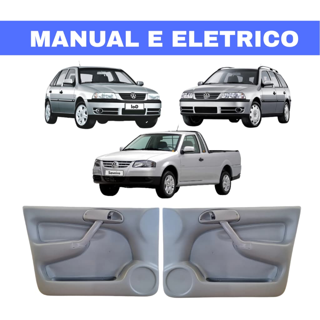 Forro de Porta Gol G2 G3 Bola Bolinha Parati Saveiro 4 Portas 1998 a 2004 Par Dianteiro 2 Peças Manual e Elétrico
