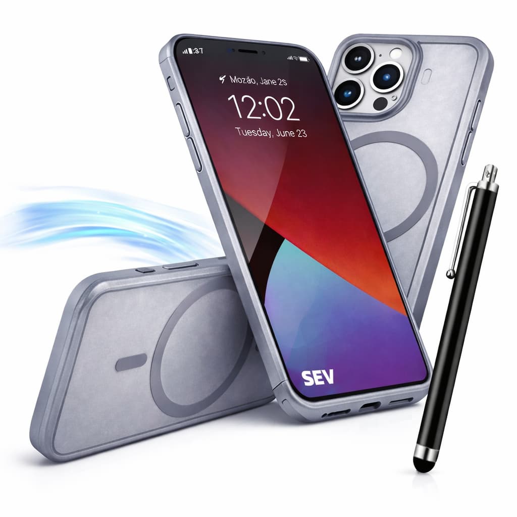 Capa Magnética Para iPhone 16 Pro Ao 17 Pro Max + Caneta Touch