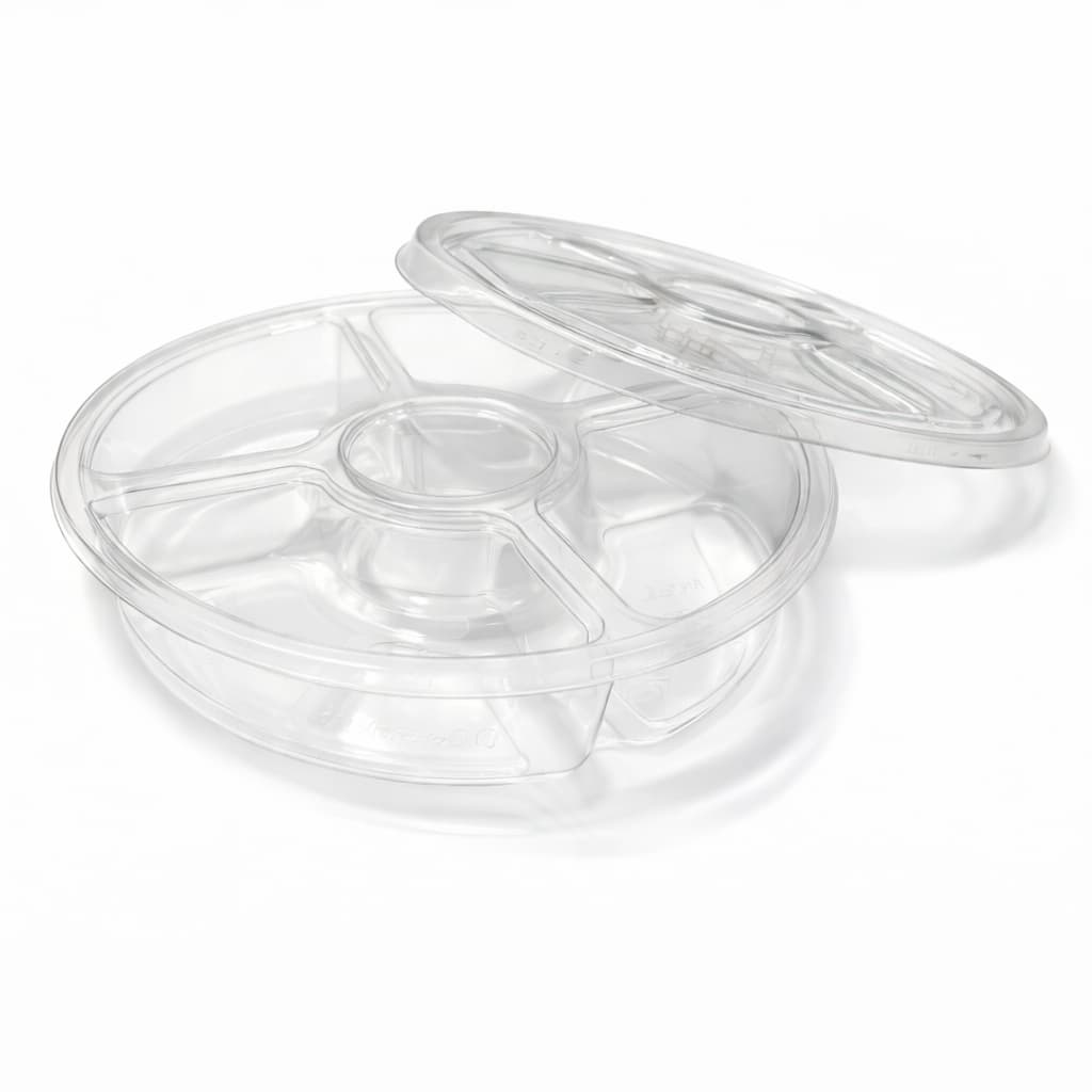 Kit 25 Petisqueira 4 Divisórias Bandeja Doces Alimentos Petiscos