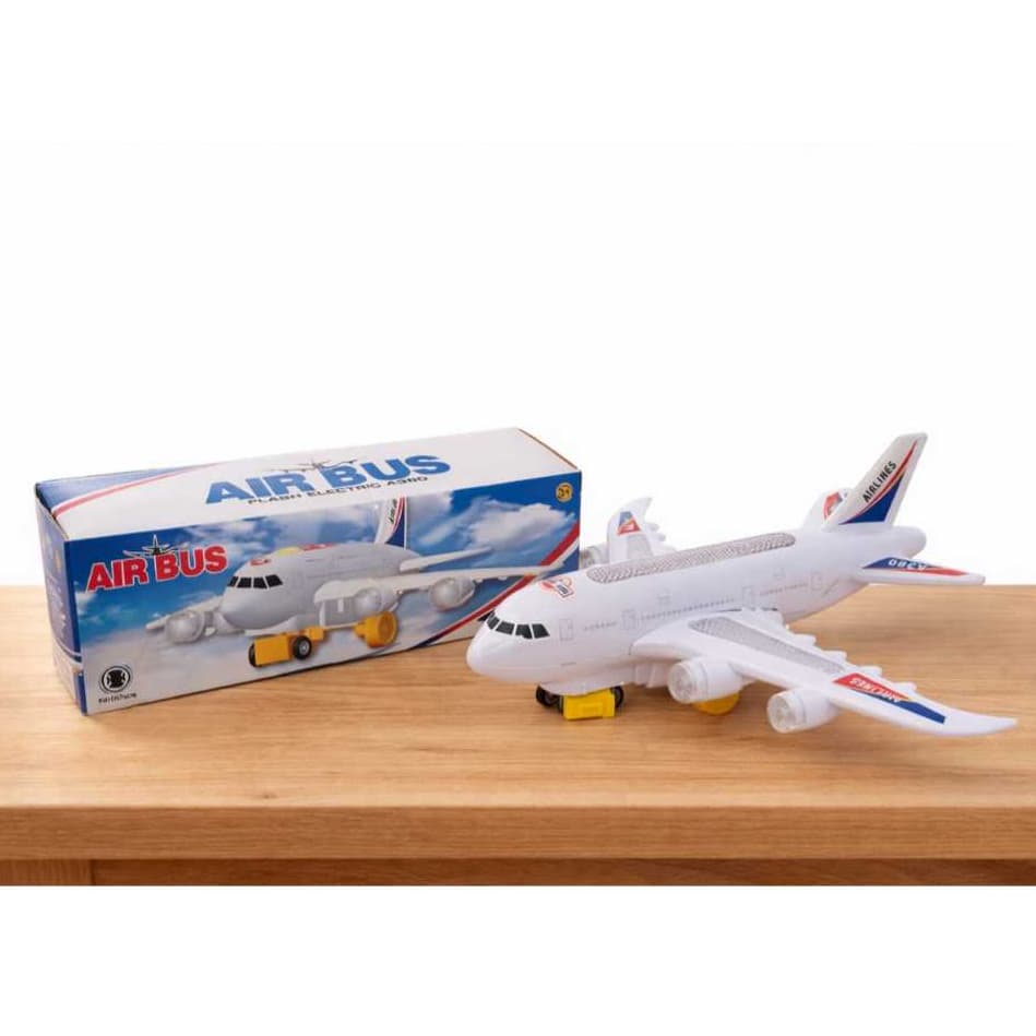 Avião De Brinquedo Com Led Que Anda e Reproduz Música