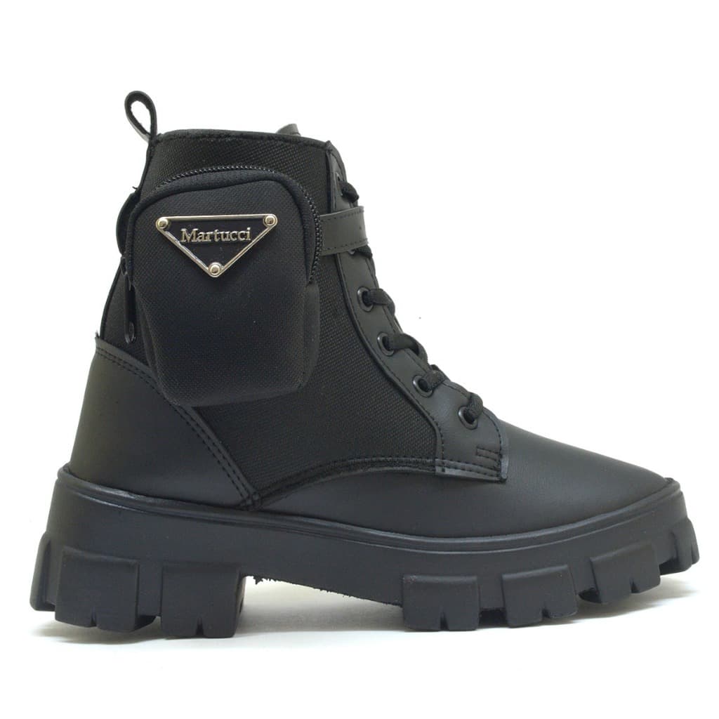 bota feminina coturno blogueirinha com bolsinha top