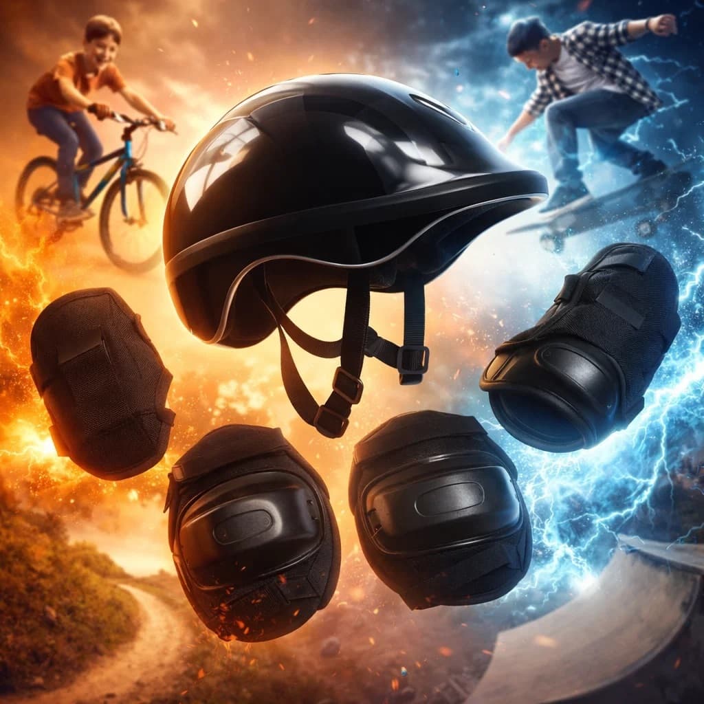 Kit Proteção Infantil Capacete Para Bike Patins Skate  Equipamento De Proteção Joelheira Cotoveleira