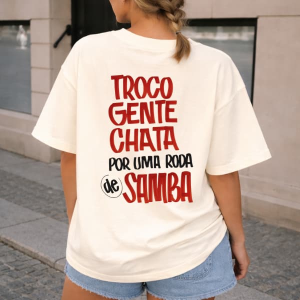 Camiseta Feminina Oversized Verão Tropical Tendencias Brasilidades 100% Algodão Praia Brasil Engracado