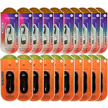 KIT COM 20 CABOS TURBO 10 CABOS COMPATIVEL PARA IPHONE 10 CABOS SMARTPHONE V8 NO ATACADO PARA A REVENDA