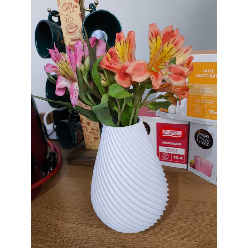 Vaso Decorativo Espiral Ondulado
