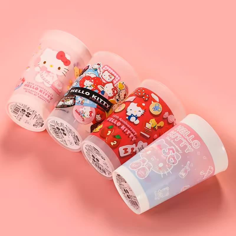 Copo Plástico 450ml Hello Kitty My Melody 50 anos Sanrio