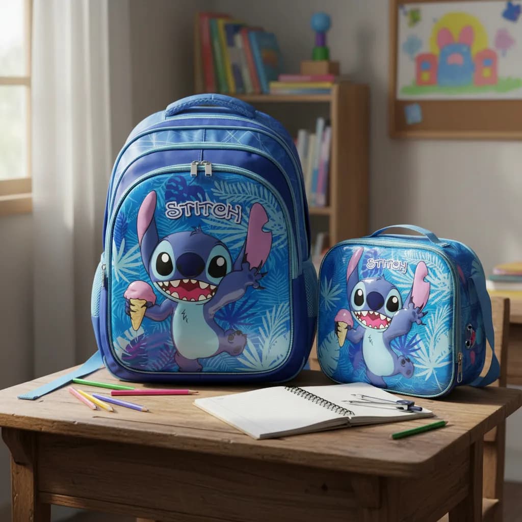 Kit Mochila Escolar 3d Costas Com Lancheira E Estojo