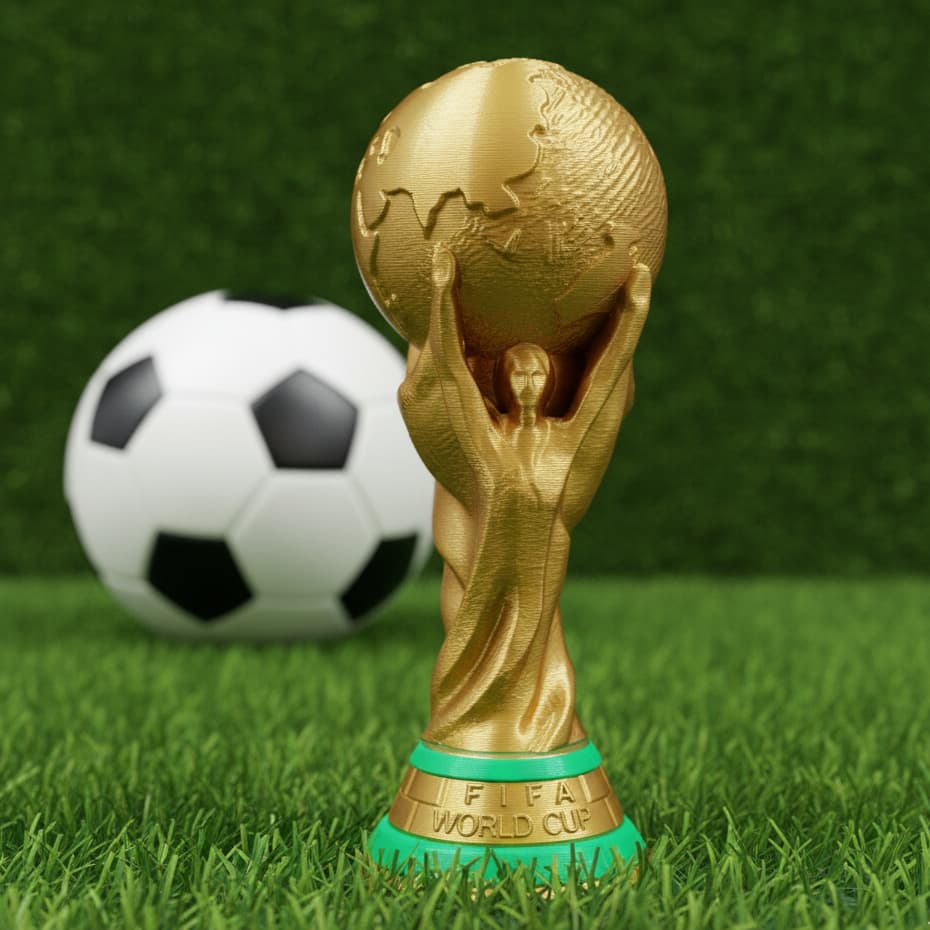 Taça da Copa do Mundo 2026 20cm Decorativa Acabamento Premium Brasil Campeão Presente Futebol + Brinde