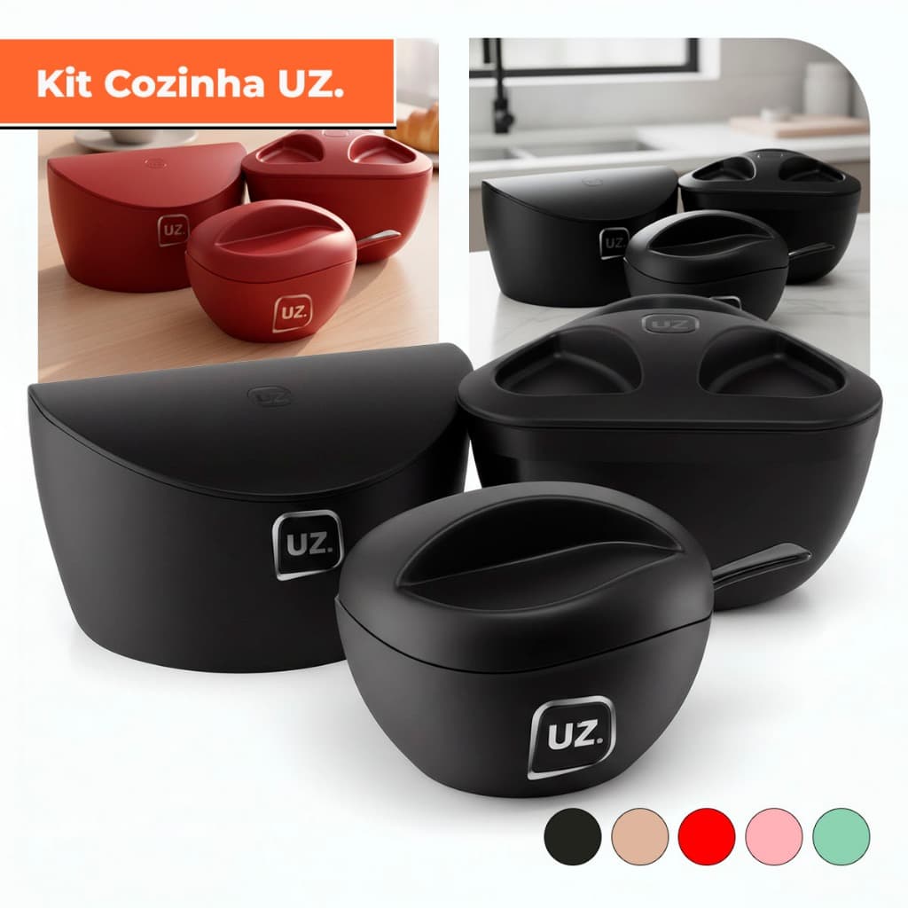 Kit Farinheiro Saleiro e Açucareiro com Colher Cozinha Premium Condimento