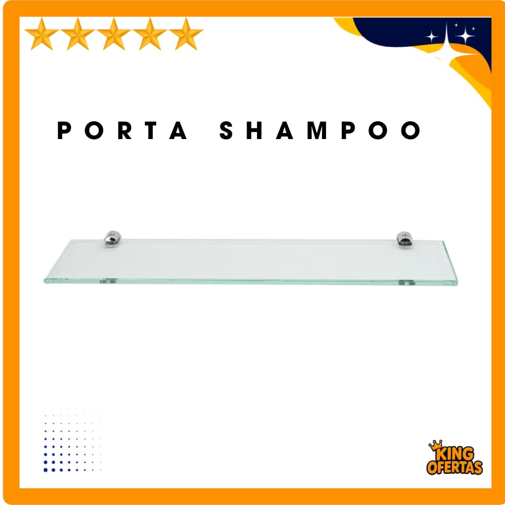 Kit Porta Shampoo para Banheiro Vidro Incolor 30x10cm - Kits 02, 03 e 04