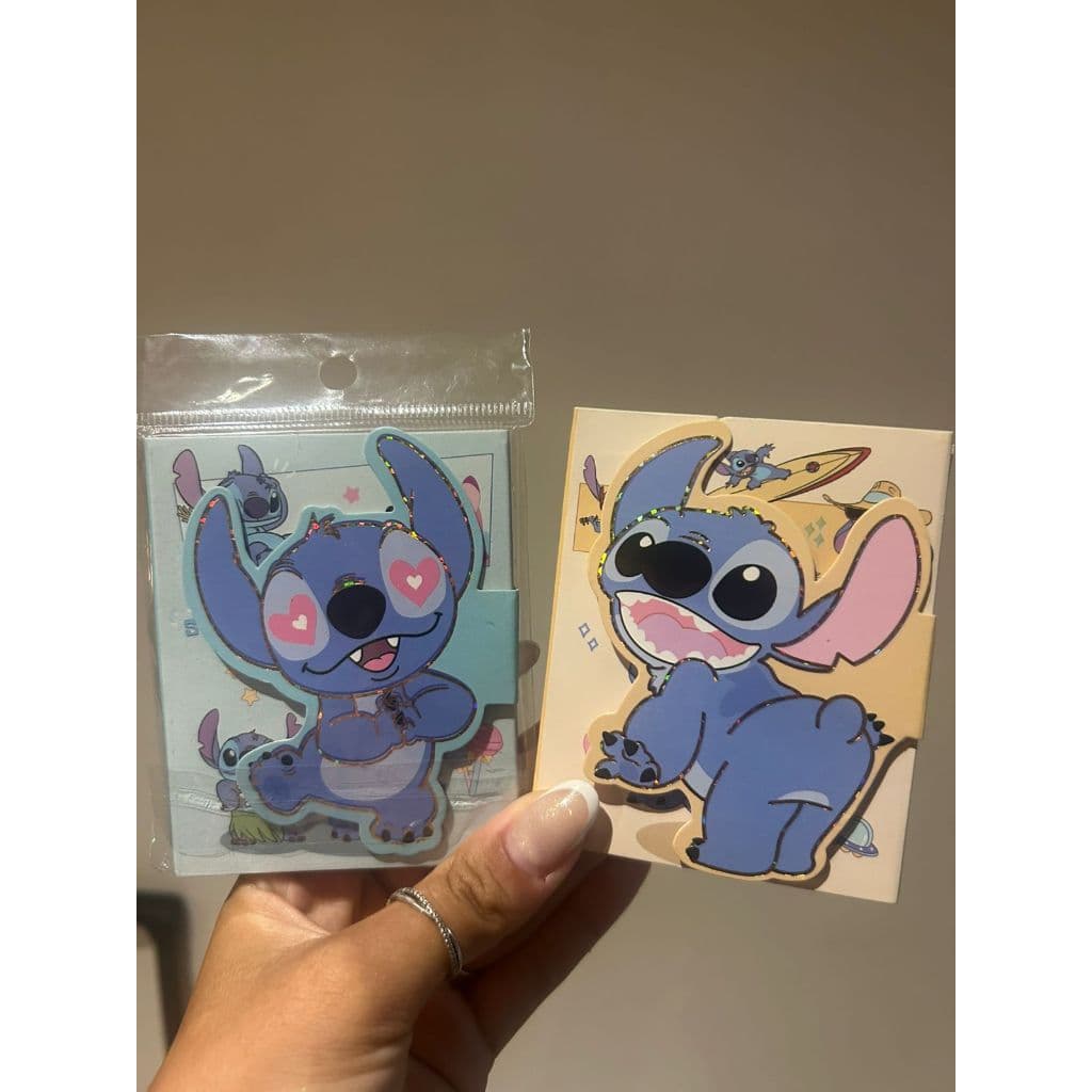 Mini Caderno Stitch com Velcro 3 Divisórias de Folha Unid